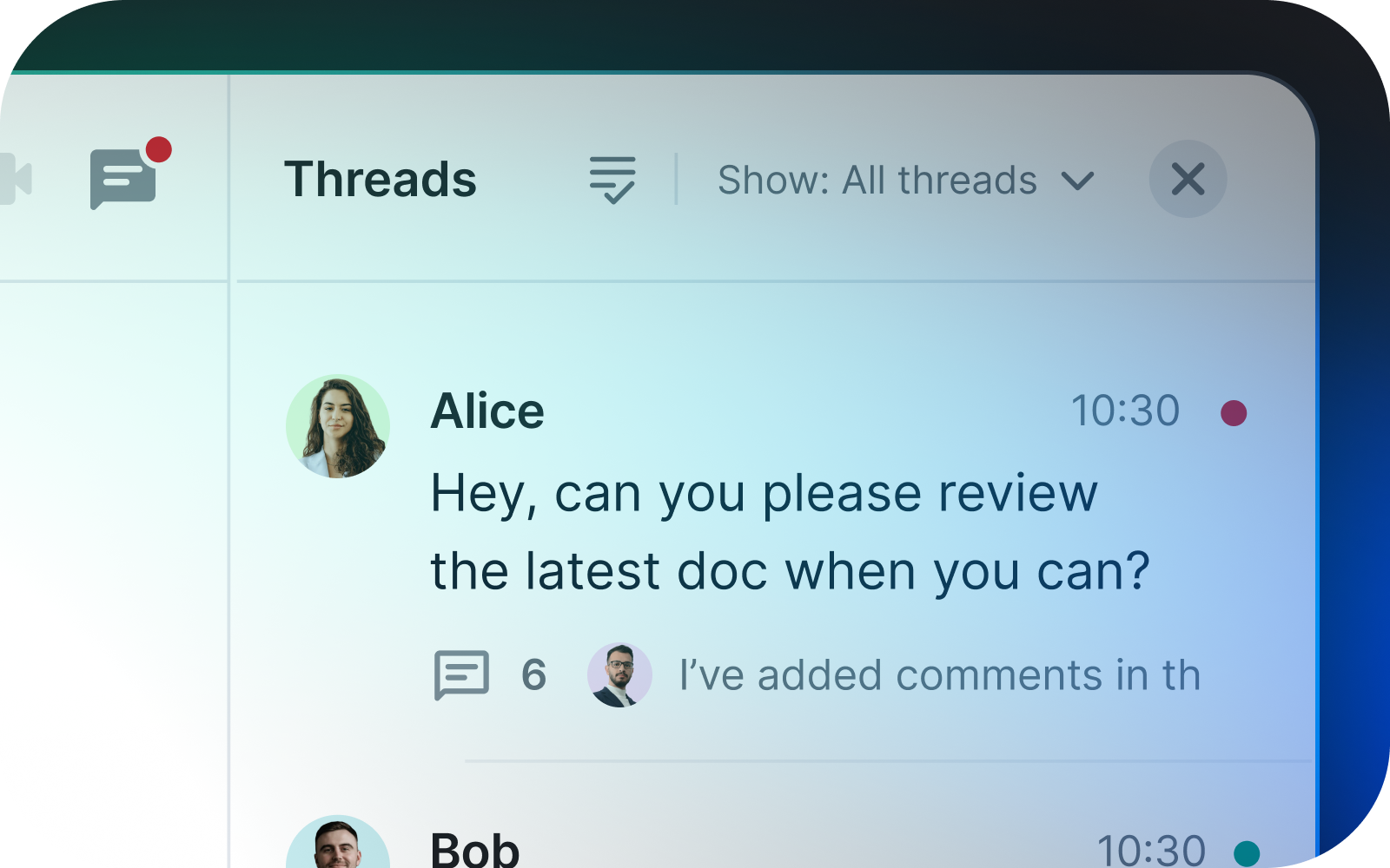 A graphic showing coloured dots making it easier to spot notifications quickly